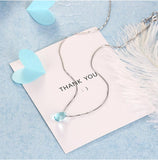 Blue Crystal Water Drop Necklaces