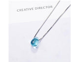 Blue Crystal Water Drop Necklaces
