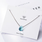 Blue Crystal Water Drop Necklaces
