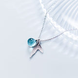 Blue Crystal Mermaid Necklace